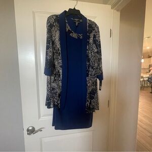 Blue Dress with Paisley Cardigan
